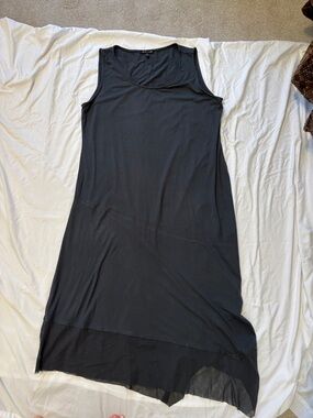 Eileen Fisher Classic Black Sleeveless Midi Dress - Eileen Fsher sz L